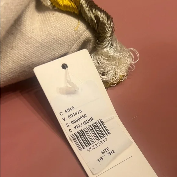 Anthropologie Georgia Cotton Embroidered Pillow - Picture 11 of 12